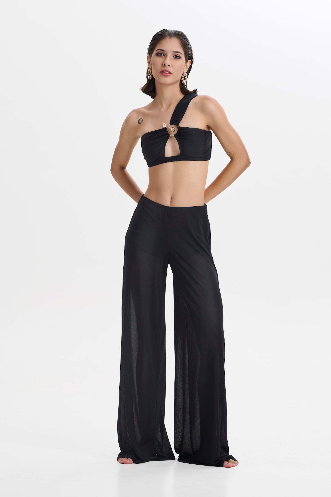 BLACK BANDEAU BIKINI SET