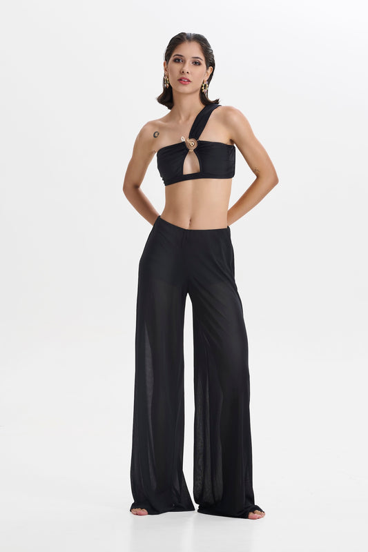 BLACK BANDEAU BIKINI SET