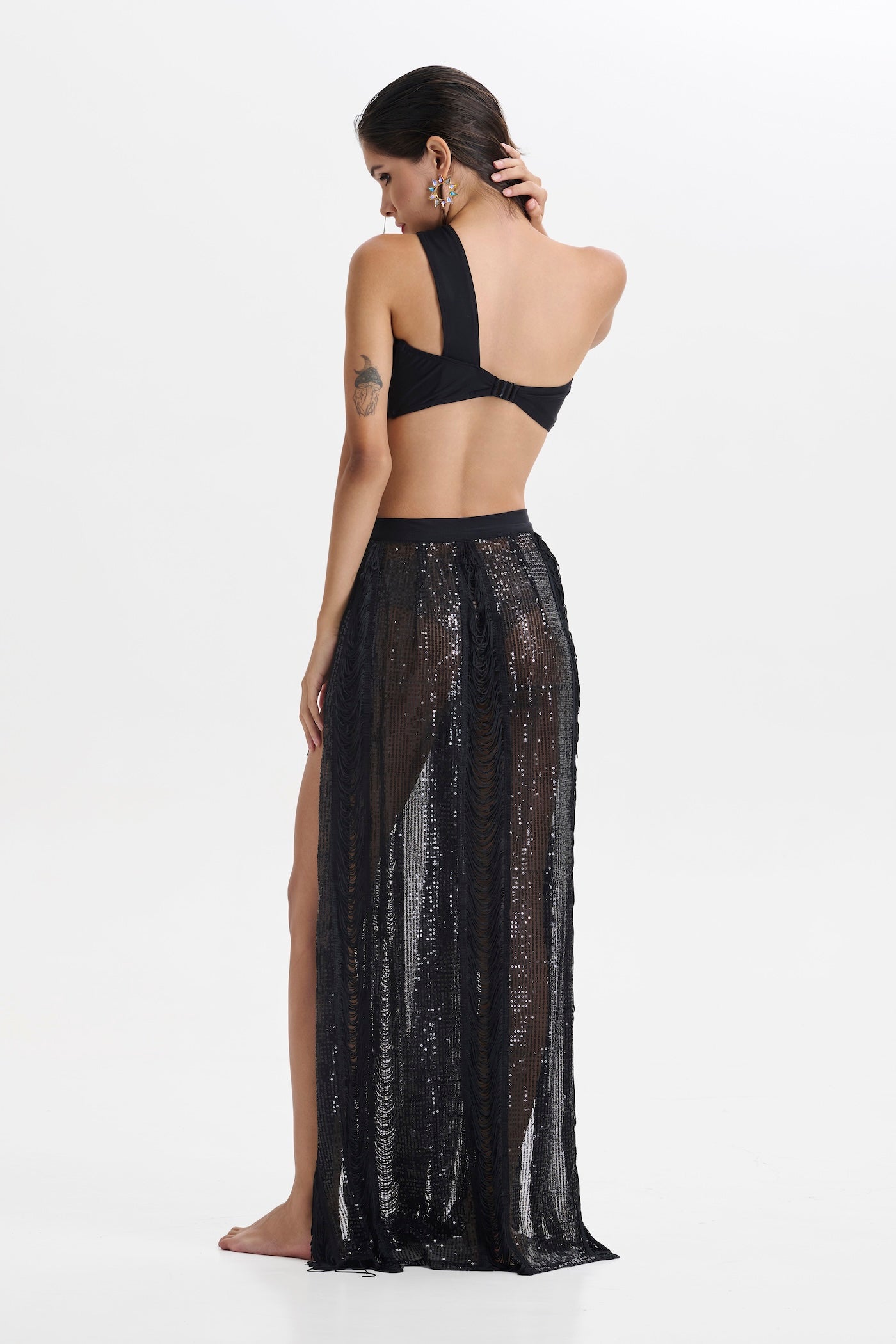 BLACK SEQUIN SKIRT