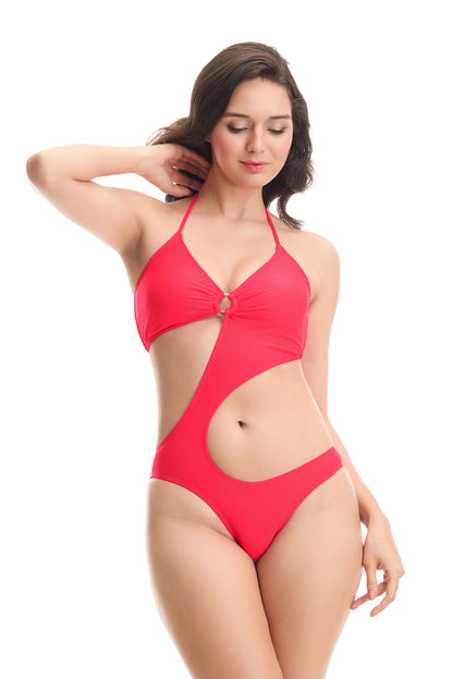 NEON RED DIVA MONOKINI