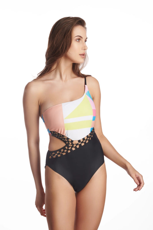 POP ONE SHOULDER SWIMSUIT