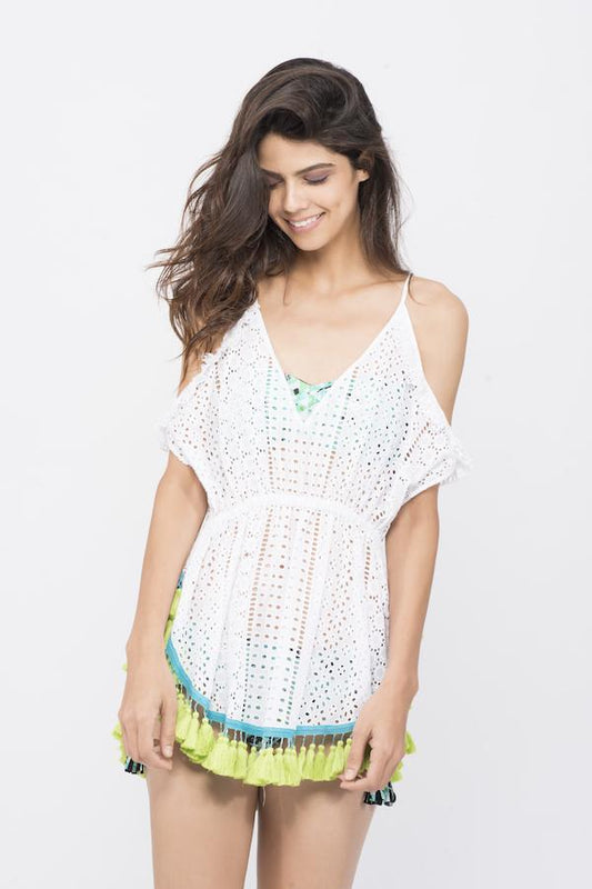 KAI  Crochet Cold Shoulder  Beach  Dress