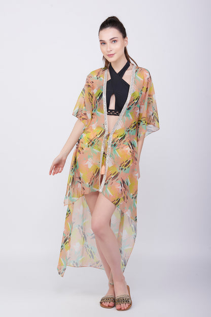 KAI Embellished Hi-Low Kimono